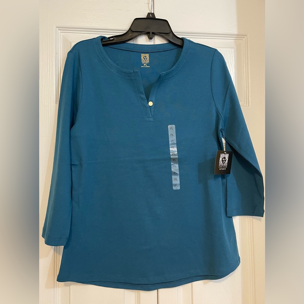 Anne Klein 3/4 Sleeve Cotton Top #165